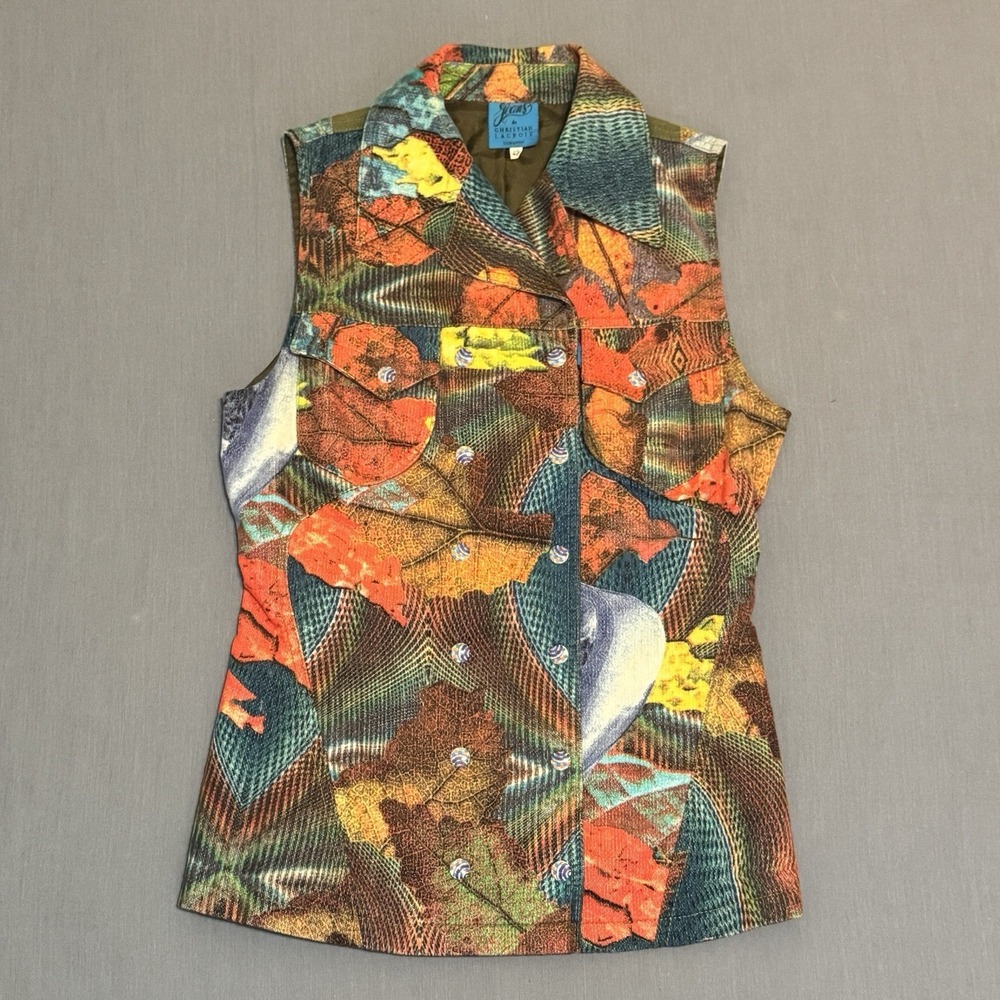 GILMAR Jeans de Christian Lacroix Women's Festival Western 90s Boho Vest Size 8